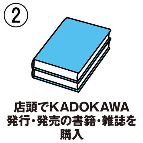 2、店頭でKADOKAWA発行・発売の書籍・雑誌を購入