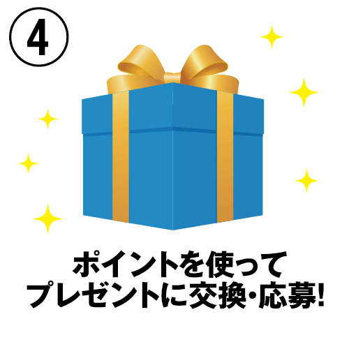 4、ポイントを使ってプレゼントに交換・応募！