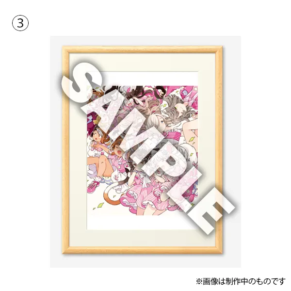 ③『11番目のねこはねね 』はりかも先生直筆サイン入りA2カラーイラスト複製原画（額付き）