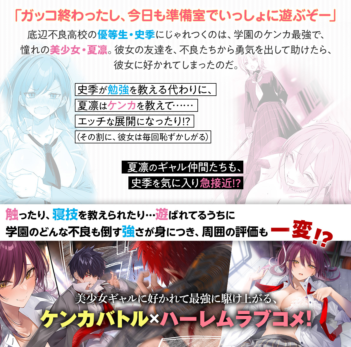 『放課後はケンカ最強のギャルに連れこまれる生活 彼女たちに好かれて、僕も最強に!?』ストーリー