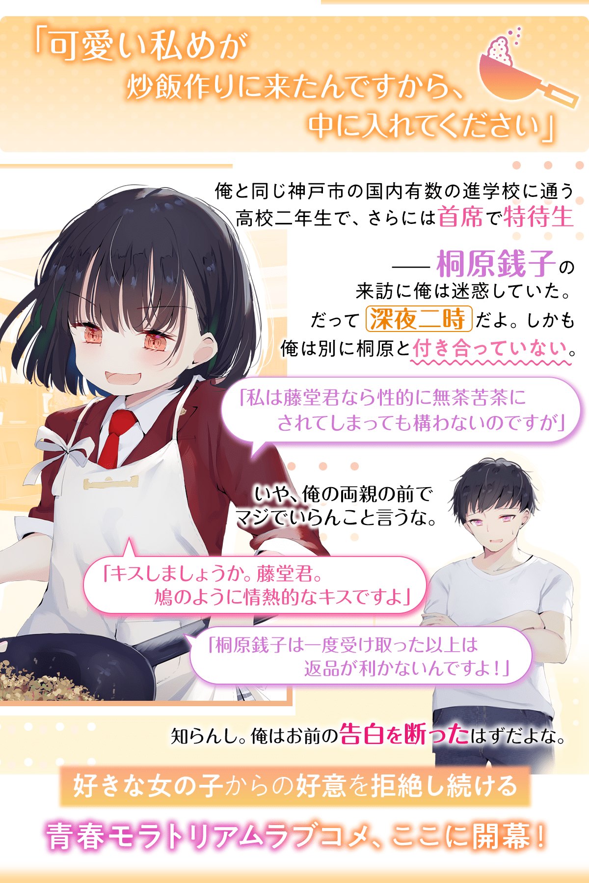 『彼女でもない女の子が深夜二時に炒飯作りにくる話』あらすじ