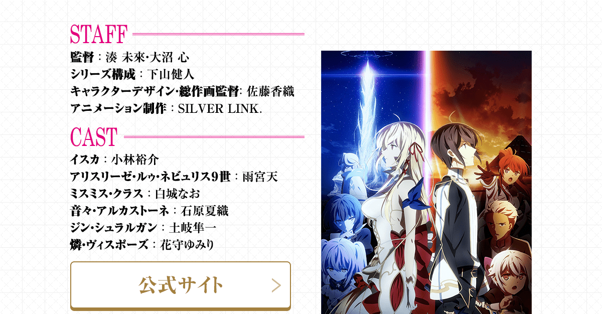 『キミと僕の最後の戦場、あるいは世界が始まる聖戦』アニメ公式サイトはこちらをクリック