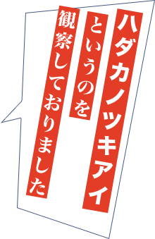 ハダカノツキアイというのを観察しておりました