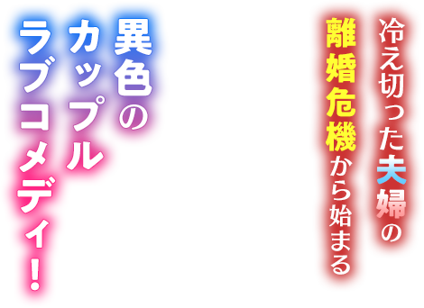 冷え切った夫婦の離婚危機から始まる　異色のカップルコメディ！
