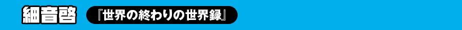 細音啓『世界の終わりの世界録』