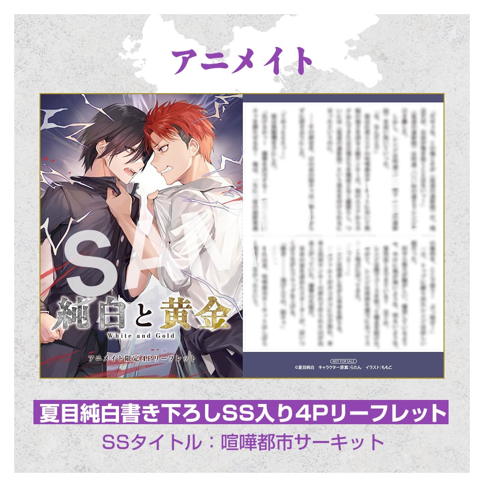アニメイト 夏目純白書き下ろしSS入り4Pリーフレット SSタイトル：喧嘩都市サーキット