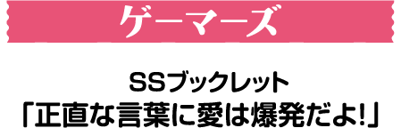 ゲーマーズ　SSブックレット「正直な言葉に愛は爆発だよ！」